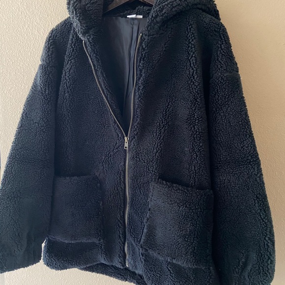 Oversized teddy zip up coat - Picture 8 of 8